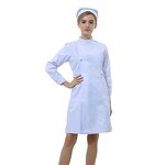 Ladies' Long Cotton Nurse's Garment Manufacturer - OEM with Stand Collar Lapel Doctor's