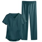 Unisex Medical Doctor Scrubs Uniforms Factory - OEM Set Short Sleeve V-Neck Top