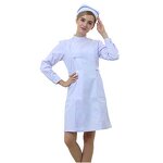 Ladies' Long Cotton Nurse's Garment Manufacturer - OEM with Stand Collar Lapel Doctor's