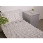 White 100% Cotton Bedding Set Manufacturer - OEM Solid Plain Striped Cover Woven