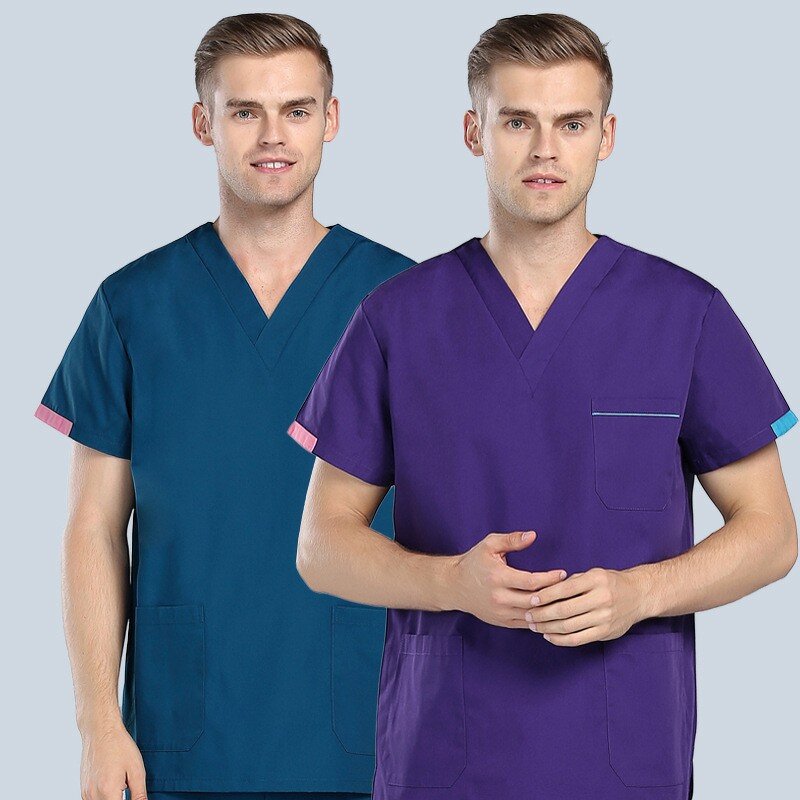 Men's Medical Scrubs Uniforms Factory - OEM Sets V-Neck Multi-Pockets for Hospital