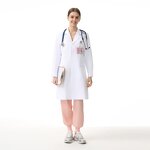 Customized Hospital Scrub Jacket Manufacturer - OEM Long Sleeve White Doctor's Gown