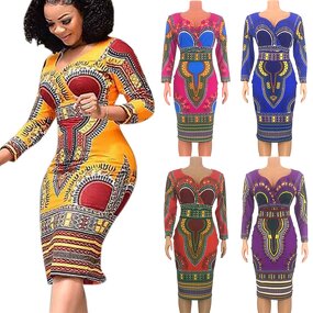 Maxi Dress Factory - OEM Custom Big Elastic African Dashiki Print