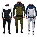 Tracksuit Sweatsuit Factory - OEM Custom Hooded Athletic Patchwork Set