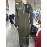 Men Thobe Factory - OEM Custom Long Sleeve Silk Kaftan Hoodie