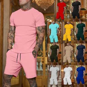 Sports Set Manufacturer - OEM Custom Men's Casual 2pcs Short Sleeve