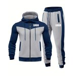 Tracksuit Sweatsuit Factory - OEM Custom Hooded Athletic Patchwork Set