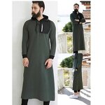 Men Thobe Factory - OEM Custom Long Sleeve Silk Kaftan Hoodie