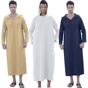 Men Thobe Manufacturer - OEM Custom Arabic Style Hooded Luxury Robe
