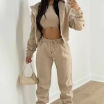Tracksuit Set Manufacturer - OEM Custom Women's 3 Piece Workout Suit