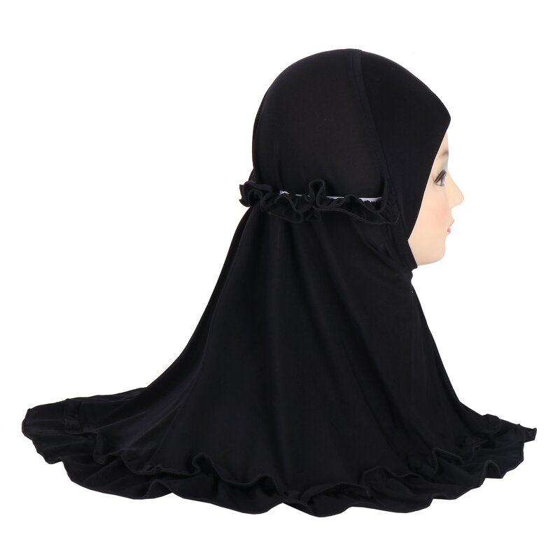 Children's Headscarf Factory - OEM Custom Ruffle Lace Muslim Shawl