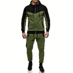 Tracksuit Sweatsuit Factory - OEM Custom Hooded Athletic Patchwork Set