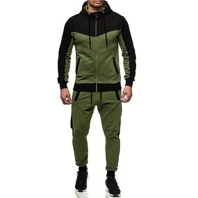 Tracksuit Sweatsuit Factory - OEM Custom Hooded Athletic Patchwork Set