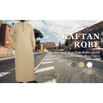 Muslim Thobe Factory - OEM Custom Standing Collar Qatar Hooded Gown