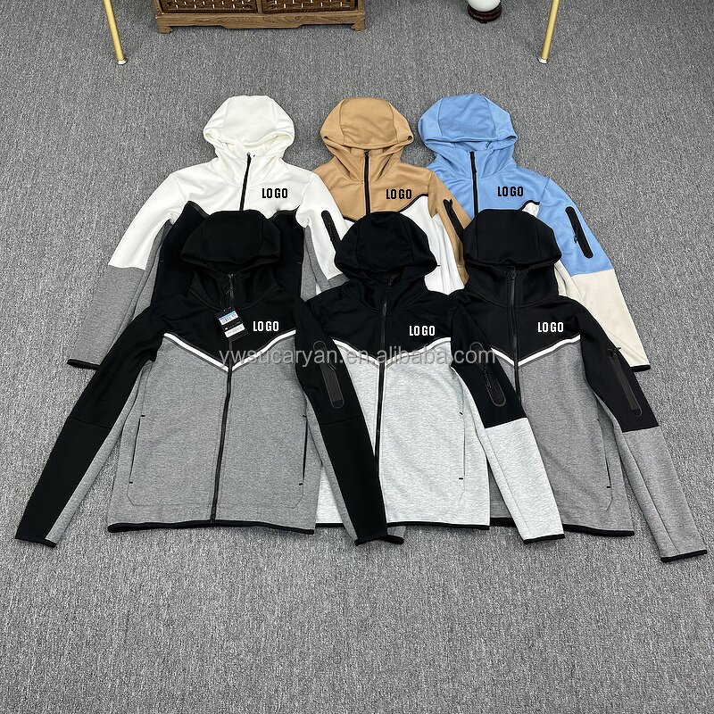 Tracksuit Manufacturer - OEM Custom Tech Fleece Zip Hoodie Set