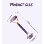 全新面部按摩器天然紫石英石紫水晶玉石滚轮3d纤维睫毛膏