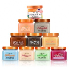 品牌批发250克定制自有品牌天然提取物纯素沐浴清洁美白有机去角质身体盐磨砂膏