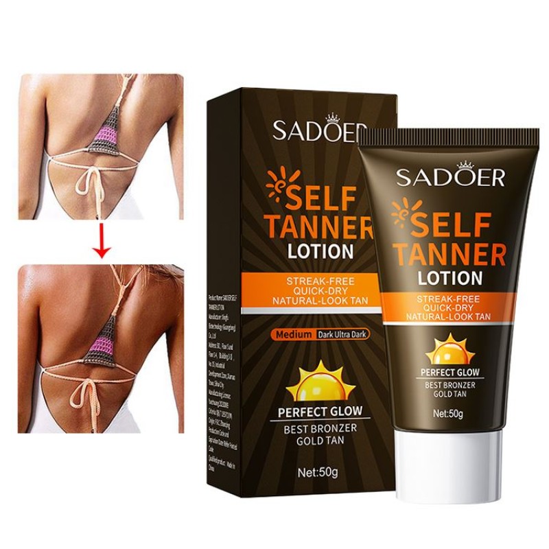 50g Private Label SADOER Long Lasting Bronzing Tanning Cream Body Care Moisturizing Tanning Lotion
