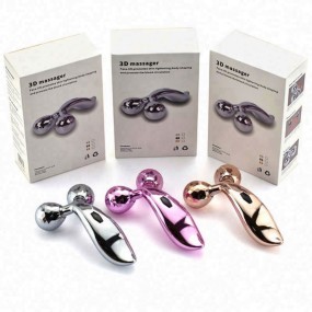 Vibrating Skin Face Tightening Rose Gold Energy Beauty Bar Massage Facial Roller Massager Sculpture Nail Art Decoration Alloy