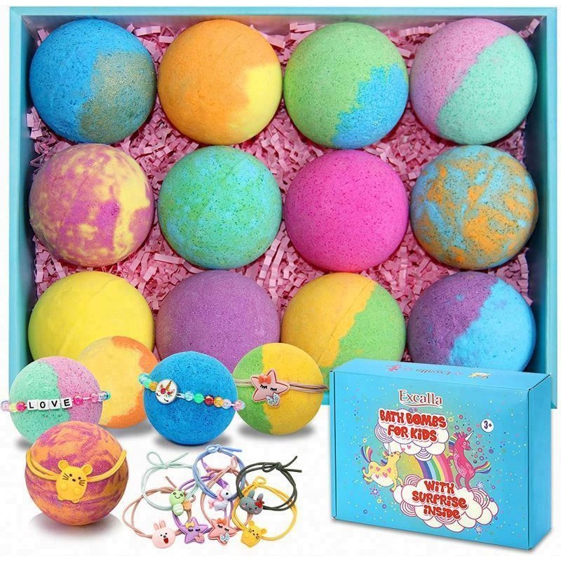 Discount Random Stock Bombs for Kids with Toys Inside Fast Food Surprises Bath Ball Chameleon Highlighter