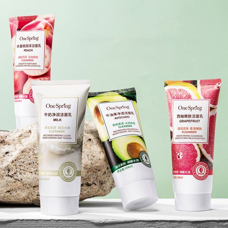 One Spring Deep Clean Moisturizing Fruit Extract Milk Bubble Beauty Facial Cleanser