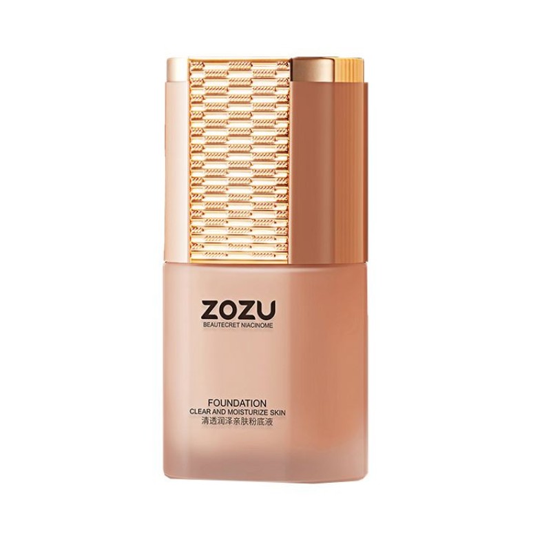 ZOZU Clear Skin-Friendly Gentle Vitamin E Moisturizing OEM ODM Long-Lasting Concealer Waterproof Glass Foundation Bottle