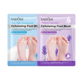 OEM ODM SADOER Natural Lavender Goat Milk Extract Soft Moisturizing Foot Care Smooth Toes Foot Mask With Exfoliating Whitening