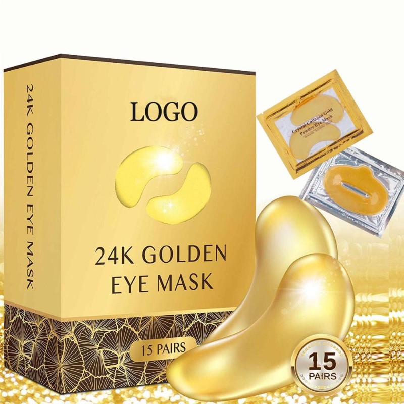 24K Golden Collagen Eye Pads Gel Eye Mask for Eyes Treatment Puffiness Anti Aging Removing Bags Deep Hydration