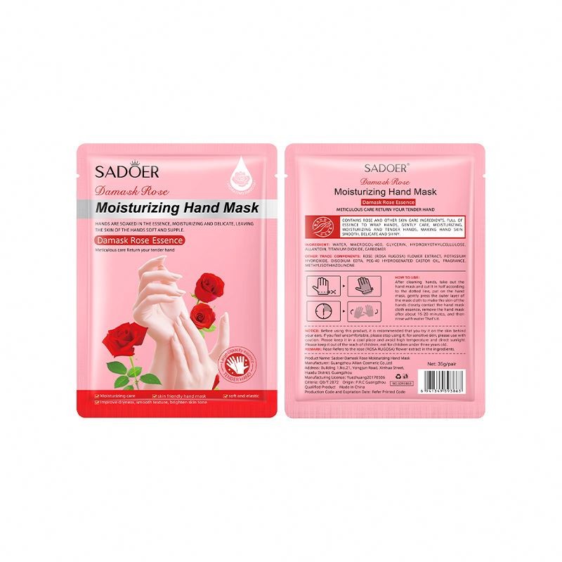SADOER Dry Skin Moisturizing Peel Exfoliating Rose Hand Mask