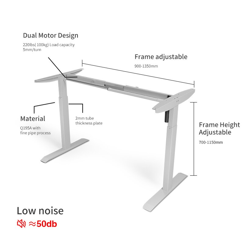 Electronic Ergonomic Height Adjustable Table Factory - OEM Wholesale 2 Legs