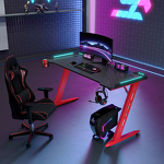 Computer Desk Factory - OEM Yizhuo Z Shaped Black Red Racing Style