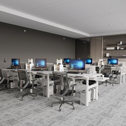 Double Motor Desk Manufacturer - OEM Yz New Design Face to Face Office Desk