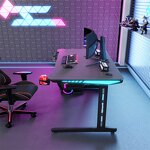 Electric Gaming Desk Factory - OEM Hot Selling Motorized Height Adjustable LED
