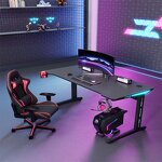 Electric Gaming Desk Factory - OEM Hot Selling Motorized Height Adjustable LED