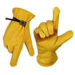Leather Driver Gloves Factory - OEM Grain Cow Leather Keystone Thumb Rigger