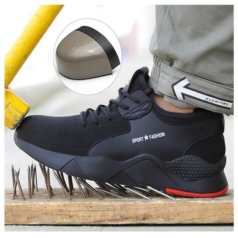 Steel Toe Safety Shoes Factory - OEM Black Lightweight Men's Casual Anti-Puncture