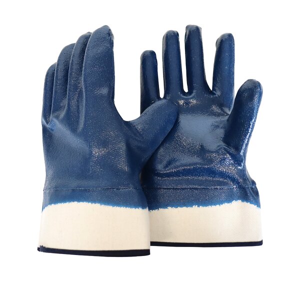 Nitrile Canvas Glove Factory - OEM Oil-resistant Big Mouth Full Dipping