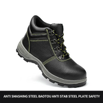 Leather Safety Shoes Manufacturer - OEM Men's Ankle High Steel Toe Acid-Resistant