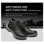 Leather Safety Shoes Manufacturer - OEM Men's Ankle High Steel Toe Acid-Resistant