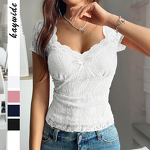 Women's T-Shirt Manufacturer - OEM Lace Short Sleeve Crop Top