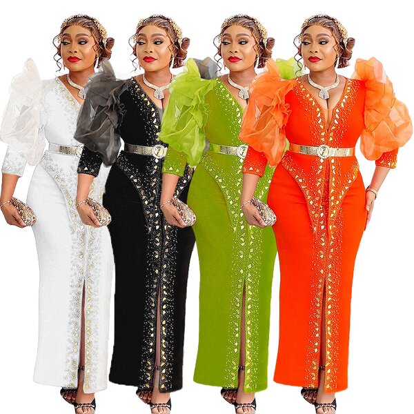 Women's Dress Supplier - OEM Elegant Floral Satin Evening Dress