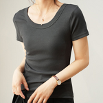 Women's T-Shirt Manufacturer - Custom Slim Fit Ribbed Tee