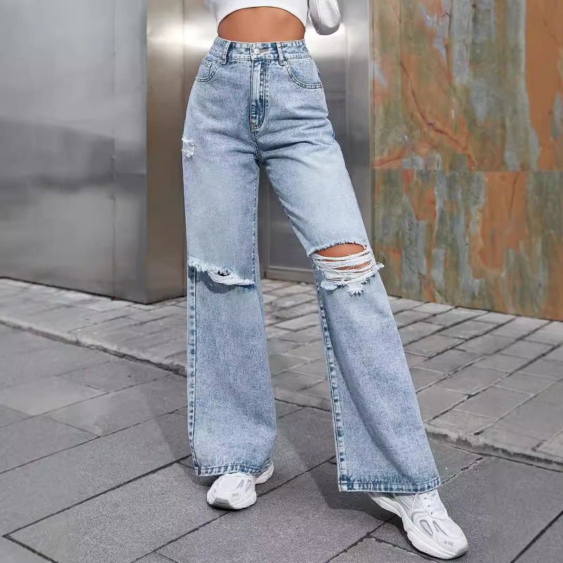 Women's Jeans Supplier - OEM High-Waisted Straight Leg Denim