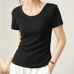Women's T-Shirt Manufacturer - Custom Slim Fit Ribbed Tee
