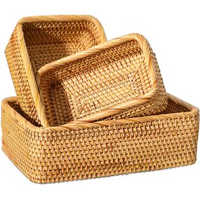 Woven Rattan Basket Factory - Custom Handmade Rectangular