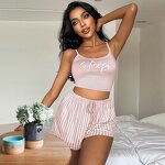 Women's Pajama Set Supplier - OEM 2Pcs Sexy Top Shorts Set