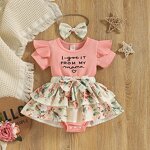 Baby Girl Clothing Set Factory - OEM 12 Months Letter Print Set