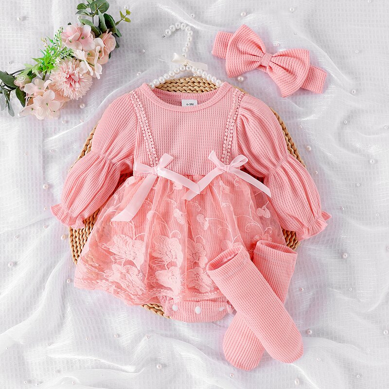 Baby Girl Dress Manufacturer - OEM Hare Mesh Long Sleeve Dress