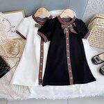 Girls Dress Supplier - OEM Classic Short Sleeve Bow Dress