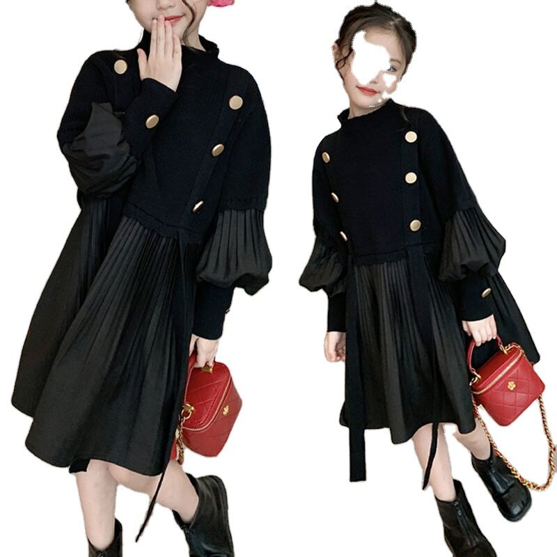 Girls Dress Supplier - OEM Autumn Knitted Pleated Skirt